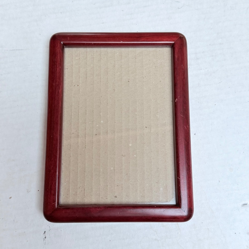 Unbranded Wood Picture Frame Home 6 x 8 Cherry Red Rounded Edge Tabletop Wall